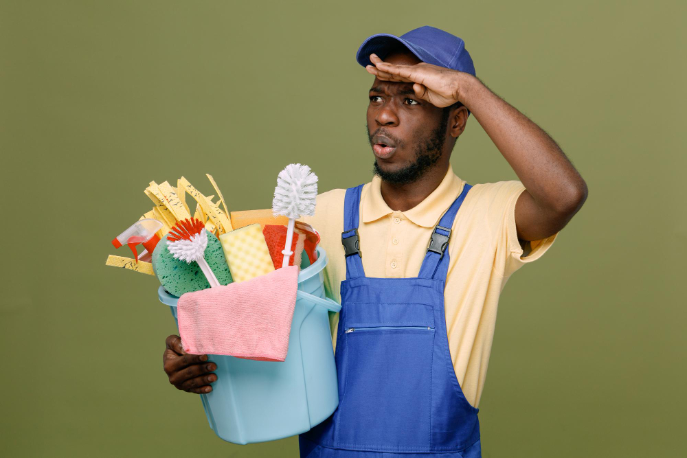 A service provider completing a task for a customer